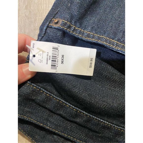 Gap NWT Straight Rinse Straight Leg Dark Blue Jeans Men’s Size 36 x 36, MSRP $60 - Picture 2 of 8